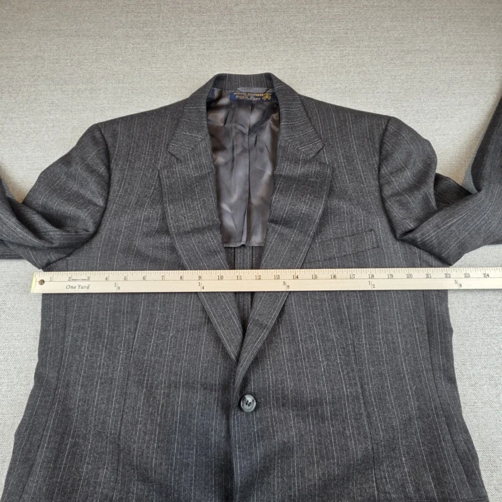Brooks Brothers Golden Fleece Charcoal Gray Pinstripe‎ Sport Coat USA Men's 42L